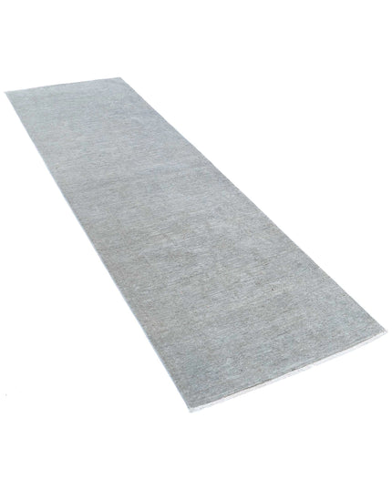 Overdye 2' 8" X 8' 6" Hand Knotted Wool Rug 2' 8" X 8' 6" (81 X 259) / Grey / Wool