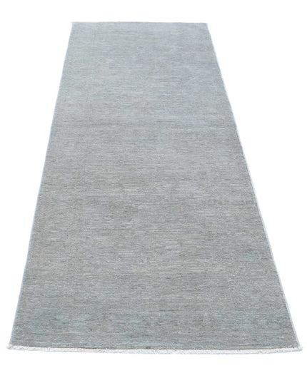 Overdye 2' 8" X 8' 6" Hand Knotted Wool Rug 2' 8" X 8' 6" (81 X 259) / Grey / Wool