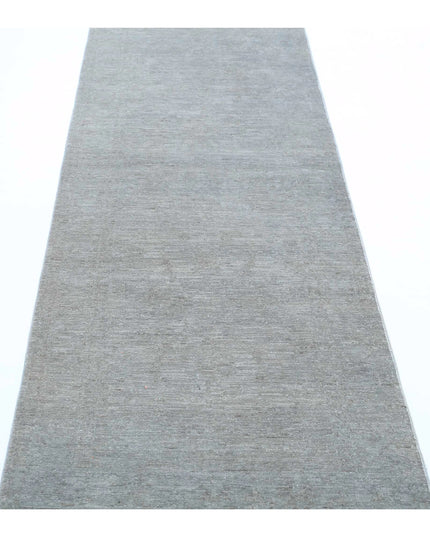 Overdye 2' 8" X 8' 6" Hand Knotted Wool Rug 2' 8" X 8' 6" (81 X 259) / Grey / Wool