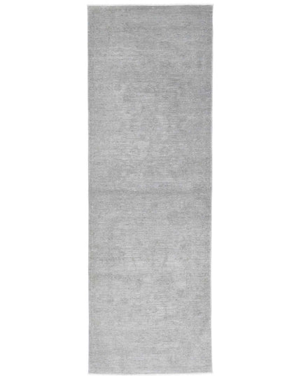 Overdye 2' 8" X 8' 6" Hand Knotted Wool Rug 2' 8" X 8' 6" (81 X 259) / Grey / Wool