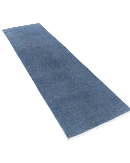 Overdye 2' 5" X 8' 0" Hand Knotted Wool Rug 2' 5" X 8' 0" (74 X 244) / Blue / Wool