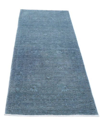 Overdye 2' 5" X 6' 5" Hand Knotted Wool Rug 2' 5" X 6' 5" (74 X 196) / Green / Wool