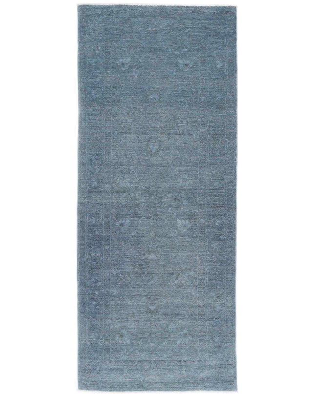 Overdye 2' 5" X 6' 5" Hand Knotted Wool Rug 2' 5" X 6' 5" (74 X 196) / Green / Wool