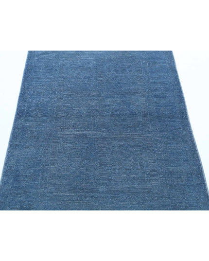 Overdye 3' 1" X 4' 9" Hand Knotted Wool Rug 3' 1" X 4' 9" (94 X 145) / Blue / Wool