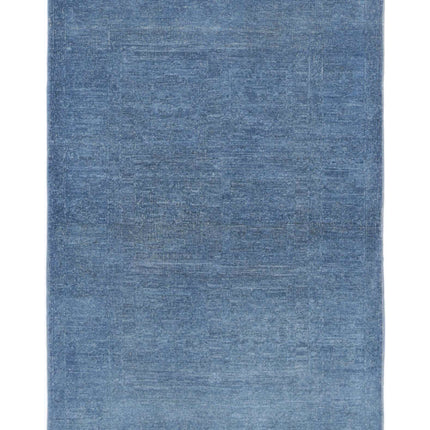 Overdye 3' 1" X 4' 9" Hand Knotted Wool Rug 3' 1" X 4' 9" (94 X 145) / Blue / Wool