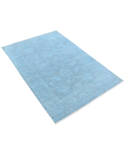 Overdye 3' 2" X 4' 7" Hand Knotted Wool Rug 3' 2" X 4' 7" (97 X 140) / Blue / Wool