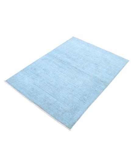 Overdye 3' 2" X 4' 7" Hand Knotted Wool Rug 3' 2" X 4' 7" (97 X 140) / Blue / Wool