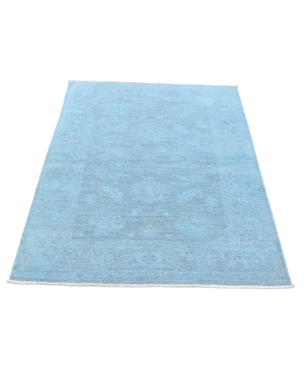 Overdye 3' 2" X 4' 7" Hand Knotted Wool Rug 3' 2" X 4' 7" (97 X 140) / Blue / Wool