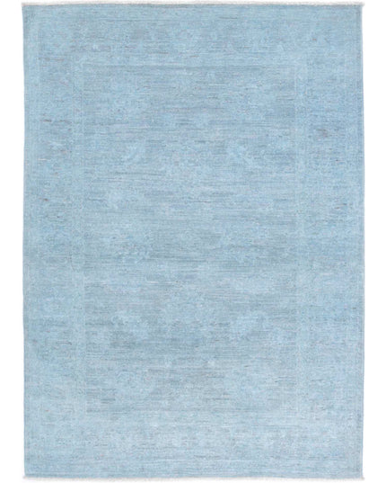 Overdye 3' 2" X 4' 7" Hand Knotted Wool Rug 3' 2" X 4' 7" (97 X 140) / Blue / Wool