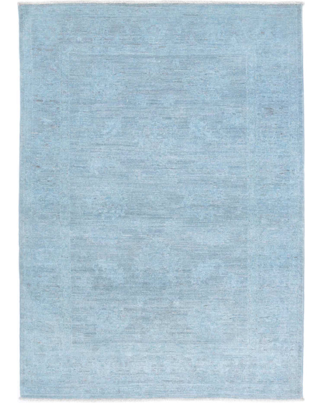 Overdye 3' 2" X 4' 7" Hand Knotted Wool Rug 3' 2" X 4' 7" (97 X 140) / Blue / Wool