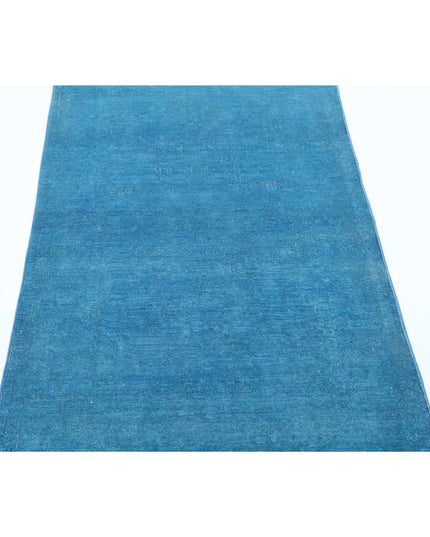 Overdye 3' 3" X 4' 11" Hand Knotted Wool Rug 3' 3" X 4' 11" (99 X 150) / Blue / Wool