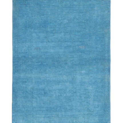 Overdye 3' 3" X 4' 11" Hand Knotted Wool Rug 3' 3" X 4' 11" (99 X 150) / Blue / Wool