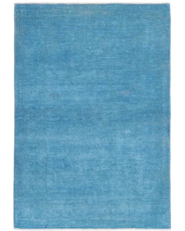 Overdye 3' 3" X 4' 11" Hand Knotted Wool Rug 3' 3" X 4' 11" (99 X 150) / Blue / Wool