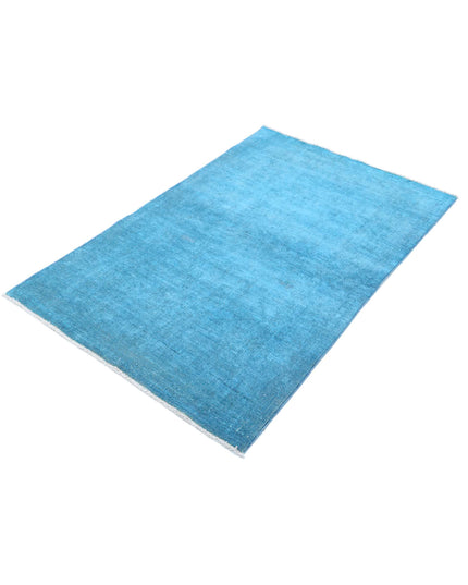 Overdye 3' 3" X 4' 11" Hand Knotted Wool Rug 3' 3" X 4' 11" (99 X 150) / Blue / Wool