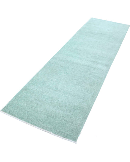 Overdye 2' 8" X 9' 3" Hand Knotted Wool Rug 2' 8" X 9' 3" (81 X 282) / Green / Wool