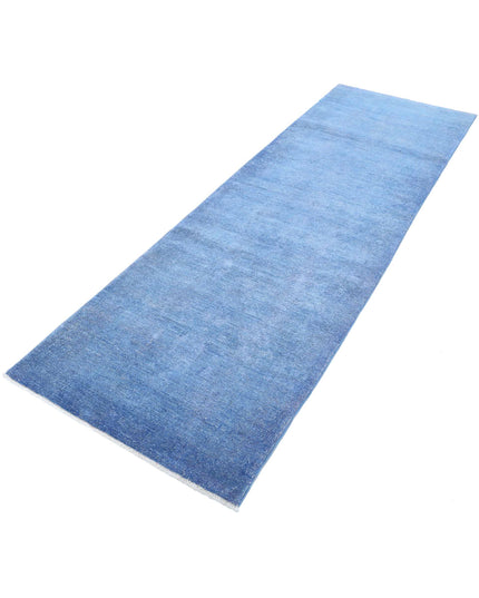 Overdye 2' 11" X 9' 2" Hand Knotted Wool Rug 2' 11" X 9' 2" (89 X 280) / Blue / Wool