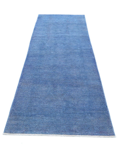 Overdye 2' 11" X 9' 2" Hand Knotted Wool Rug 2' 11" X 9' 2" (89 X 280) / Blue / Wool