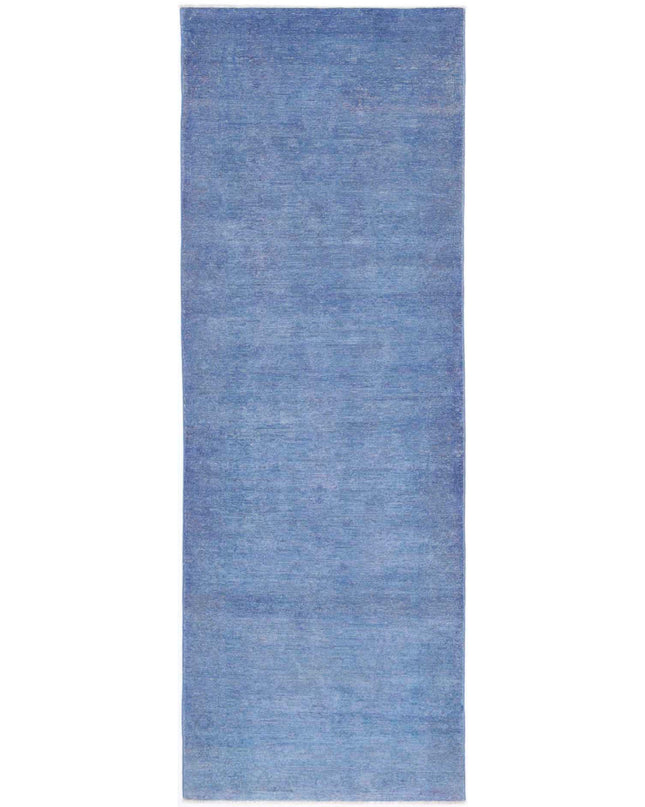 Overdye 2' 11" X 9' 2" Hand Knotted Wool Rug 2' 11" X 9' 2" (89 X 280) / Blue / Wool