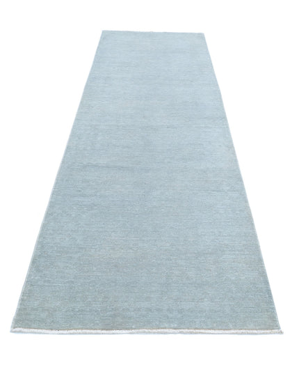 Overdye 3' 1" X 11' 1" Hand Knotted Wool Rug 3' 1" X 11' 1" (94 X 338) / Grey / Wool