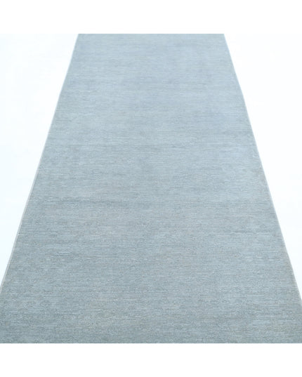 Overdye 3' 1" X 11' 1" Hand Knotted Wool Rug 3' 1" X 11' 1" (94 X 338) / Grey / Wool