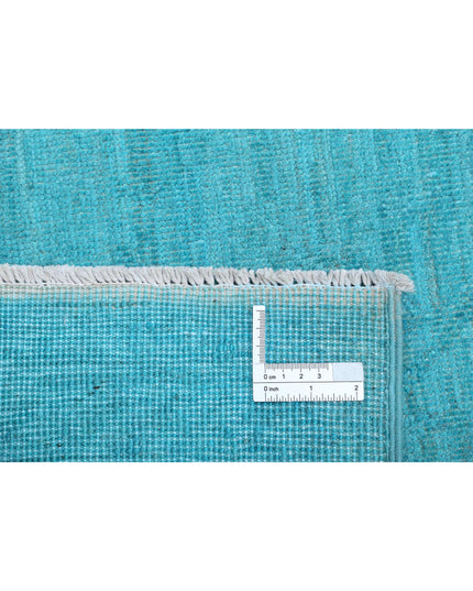 Overdye 2' 10" X 10' 2" Hand Knotted Wool Rug 2' 10" X 10' 2" (86 X 310) / Teal / Wool