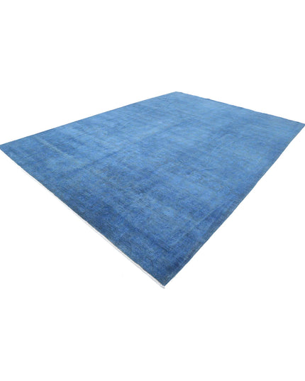 Overdye 9' 10" X 13' 9" Hand Knotted Wool Rug 9' 10" X 13' 9" (300 X 419) / Blue / Wool