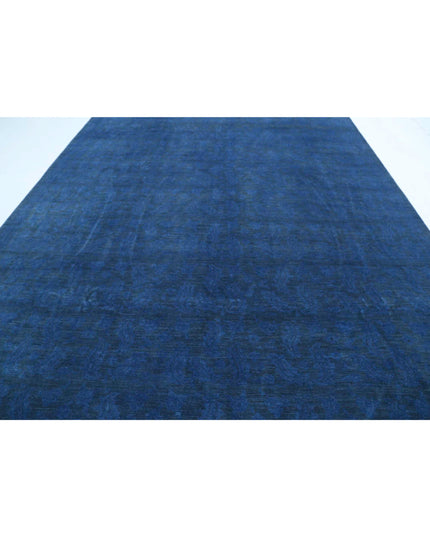 Overdye 9' 10" X 13' 9" Hand Knotted Wool Rug 9' 10" X 13' 9" (300 X 419) / Blue / Wool