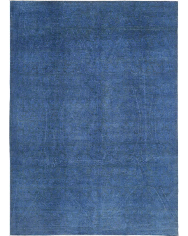 Overdye 9' 10" X 13' 9" Hand Knotted Wool Rug 9' 10" X 13' 9" (300 X 419) / Blue / Wool