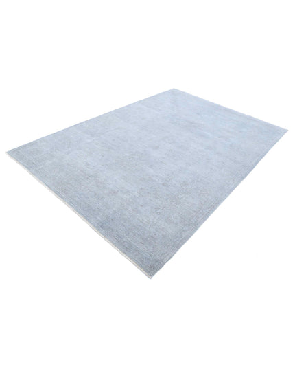 Overdye 6' 3" X 9' 8" Hand Knotted Wool Rug 6' 3" X 9' 8" (191 X 295) / Grey / Wool