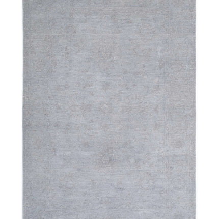Overdye 6' 3" X 9' 8" Hand Knotted Wool Rug 6' 3" X 9' 8" (191 X 295) / Grey / Wool