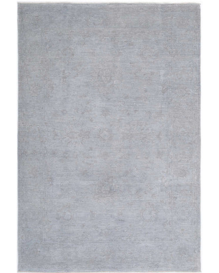 Overdye 6' 3" X 9' 8" Hand Knotted Wool Rug 6' 3" X 9' 8" (191 X 295) / Grey / Wool