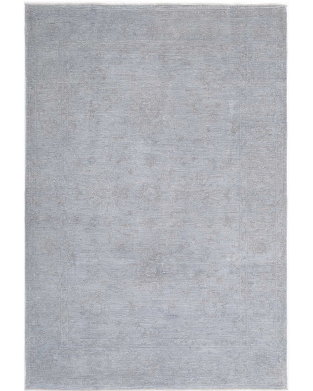 Overdye 6' 3" X 9' 8" Hand Knotted Wool Rug 6' 3" X 9' 8" (191 X 295) / Grey / Wool