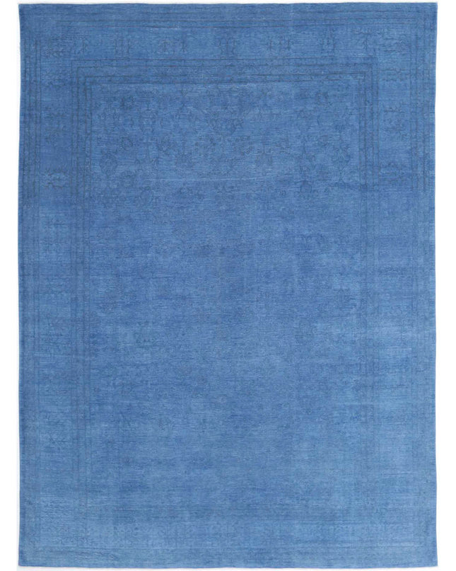 Overdye 9' 8" X 13' 7" Hand Knotted Wool Rug 9' 8" X 13' 7" (295 X 414) / Blue / Wool