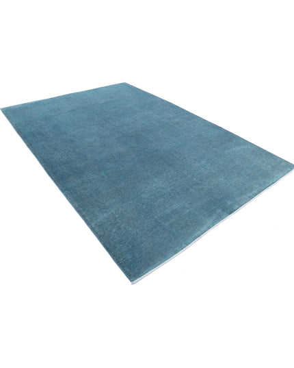 Overdye 6' 10" X 9' 10" Hand Knotted Wool Rug 6' 10" X 9' 10" (208 X 300) / Teal / Wool