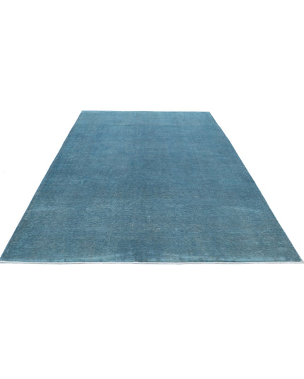 Overdye 6' 10" X 9' 10" Hand Knotted Wool Rug 6' 10" X 9' 10" (208 X 300) / Teal / Wool