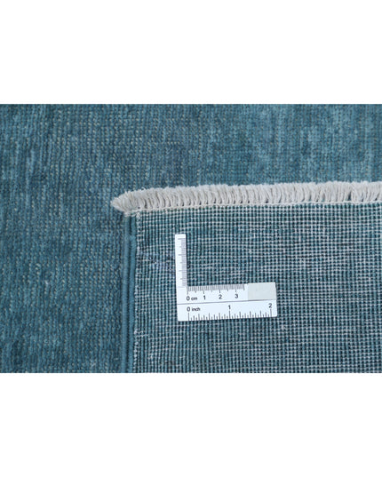 Overdye 6' 10" X 9' 10" Hand Knotted Wool Rug 6' 10" X 9' 10" (208 X 300) / Teal / Wool