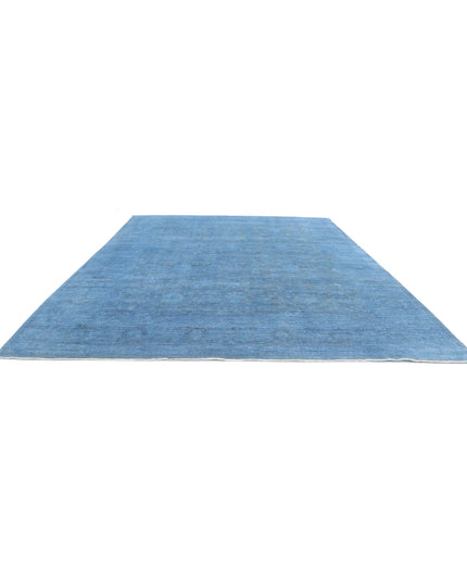 Overdye 11' 8" X 14' 7" Hand Knotted Wool Rug 11' 8" X 14' 7" (356 X 444) / Blue / Wool