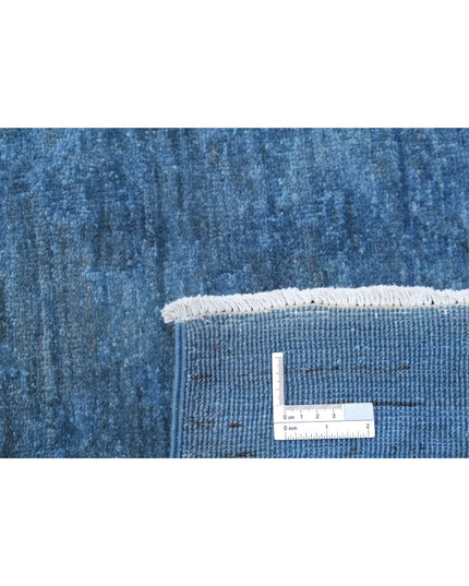 Overdye 11' 8" X 14' 7" Hand Knotted Wool Rug 11' 8" X 14' 7" (356 X 444) / Blue / Wool