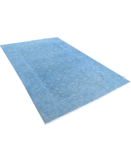 Overdye 5' 11" X 8' 10" Hand Knotted Wool Rug 5' 11" X 8' 10" (180 X 269) / Blue / Wool