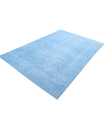 Overdye 5' 11" X 8' 10" Hand Knotted Wool Rug 5' 11" X 8' 10" (180 X 269) / Blue / Wool