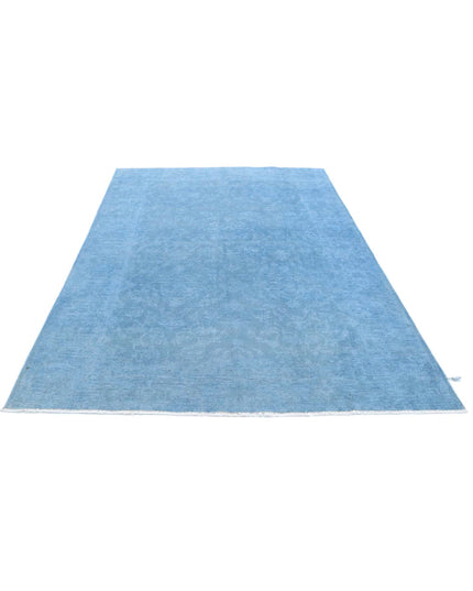 Overdye 5' 11" X 8' 10" Hand Knotted Wool Rug 5' 11" X 8' 10" (180 X 269) / Blue / Wool