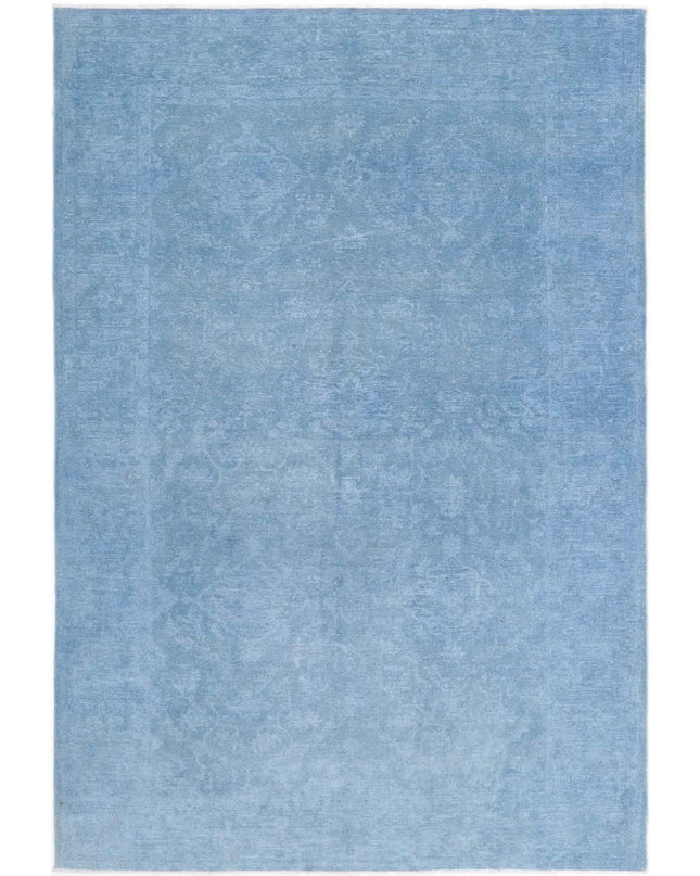 Overdye 5' 11" X 8' 10" Hand Knotted Wool Rug 5' 11" X 8' 10" (180 X 269) / Blue / Wool
