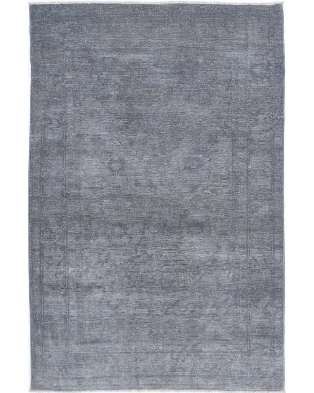 Overdye 3' 10" X 6' 0" Hand Knotted Wool Rug 3' 10" X 6' 0" (117 X 183) / Grey / Wool