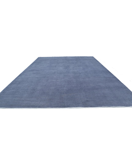 Overdye 12' 5" X 17' 3" Hand Knotted Wool Rug 12' 5" X 17' 3" (379 X 526) / Grey / Wool