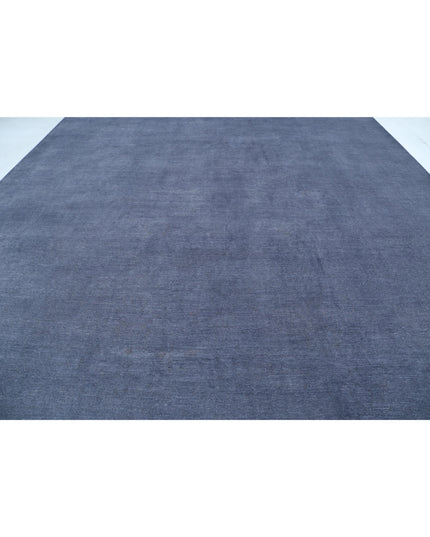 Overdye 12' 5" X 17' 3" Hand Knotted Wool Rug 12' 5" X 17' 3" (379 X 526) / Grey / Wool