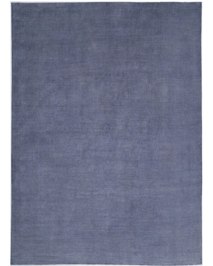 Overdye 12' 5" X 17' 3" Hand Knotted Wool Rug 12' 5" X 17' 3" (379 X 526) / Grey / Wool