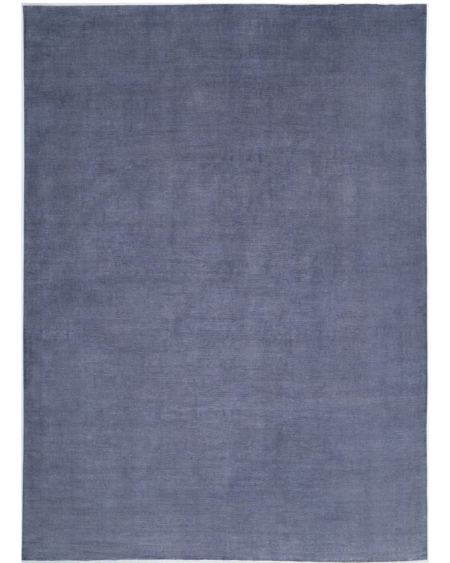 Overdye 12' 5" X 17' 3" Hand Knotted Wool Rug 12' 5" X 17' 3" (379 X 526) / Grey / Wool