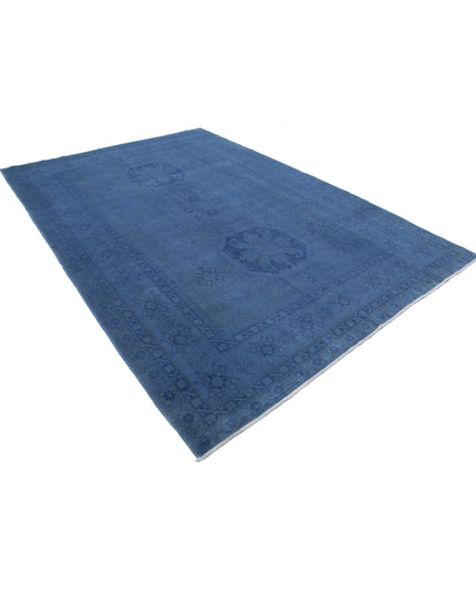 Overdye 7' 6" X 10' 10" Hand Knotted Wool Rug 7' 6" X 10' 10" (229 X 330) / Blue / Wool