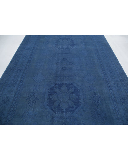 Overdye 7' 6" X 10' 10" Hand Knotted Wool Rug 7' 6" X 10' 10" (229 X 330) / Blue / Wool