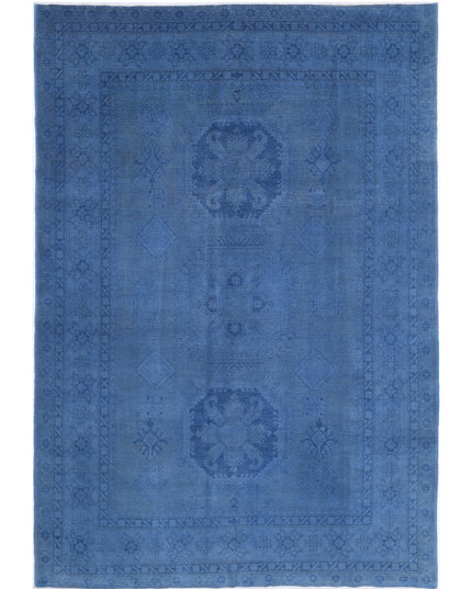 Overdye 7' 6" X 10' 10" Hand Knotted Wool Rug 7' 6" X 10' 10" (229 X 330) / Blue / Wool